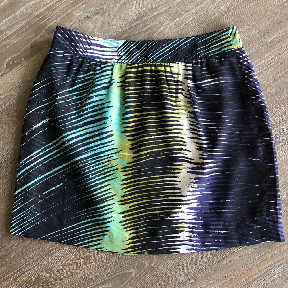 LOFT lined fern leaf print skirt with zipper sz 2P